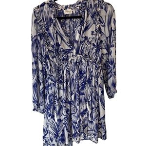 Small boutique blue and white floral dress